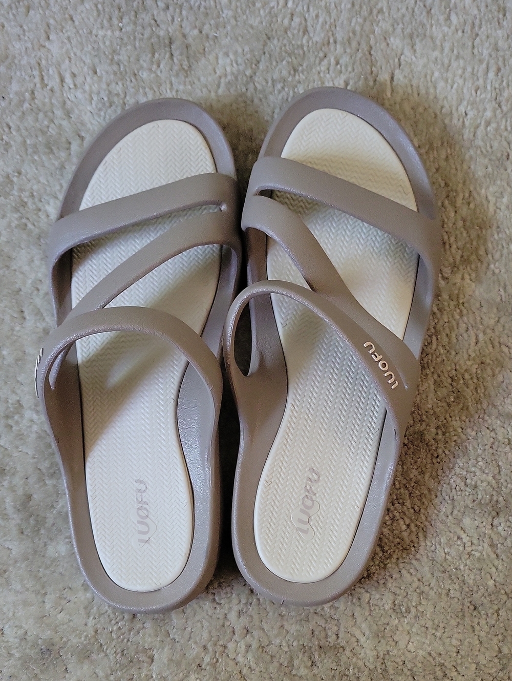 Women's Neutral Taupe Slip-On Sandals